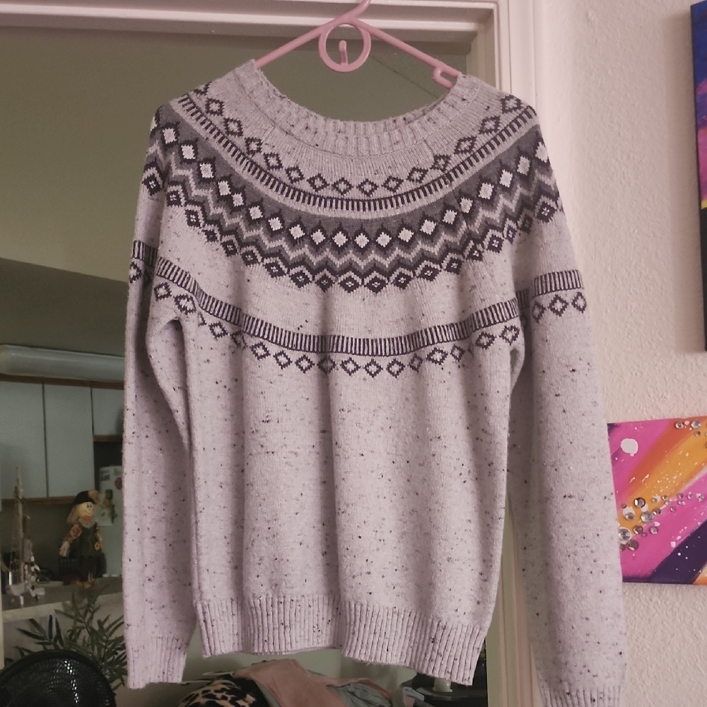 Gray Patterned Sweater
